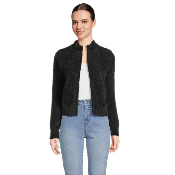 No Boundaries Juniors Eyelash Cardigan with Long Sleeves, Sizes XS - Picture 1 of 7